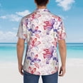 thumbnail image 6 of Fotbe Lilies Flowers Hawaiian Shirt for Men Unisex Summer Beach Casual Short Sleeve Cotton Linen Button Down Shirts-X-Large, 6 of 9