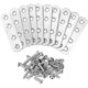thumbnail image 1 of 10 Piezas Soportes De Fijación Planos Rectos Placas De Acero Inoxidable Patas De Montaje Reparación De Soportes Chapados Planos Con 40 Tornillos Para Mesa Silla Gabinete Muebles. Afortunado Sencillez, 1 of 4
