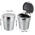 thumbnail image 3 of Unique Bargains Universal Auto Ashtray Trash Can Cigarette Cylinder with Lid LED Light Detachable Plastic Silver Tone, 3 of 6