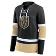 thumbnail image 2 of Women's Fanatics Black Vegas Golden Knights Prime Time Lace-Up Long Sleeve T-Shirt, 2 of 3