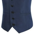 thumbnail image 4 of UTTOASFAY Mens Coats Outerwear Winter Fashion Vintage formal Business Men's Breasted Vest V-Neck Waistcoat Waist Vest Flash Picks Navy Xl, 4 of 6