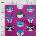 thumbnail image 2 of oneOone Cotton Poplin Twill Fuschia Pink Fabric Cute Animal Face Pattern Sewing Fabric By The Yard Printed Diy Clothing Sewing Supplies 56 Inch Wide, 2 of 6