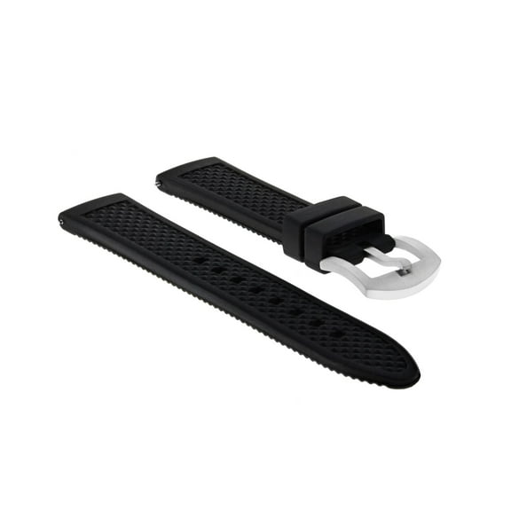 20MM SILICONE RUBBER DIVER WATCH BAND STRAP FOR TISSOT PRS516 RACING BLACK 10P