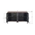 thumbnail image 5 of Oufan  Antique Sideboard with 4 Hollow Doors & Adjustable Shelf, Wood Coffee Bar, Rustic Buffet Cabinet for Dining Room, Kitchen, 15.6X32.3X59.8 Inch, 5 of 7