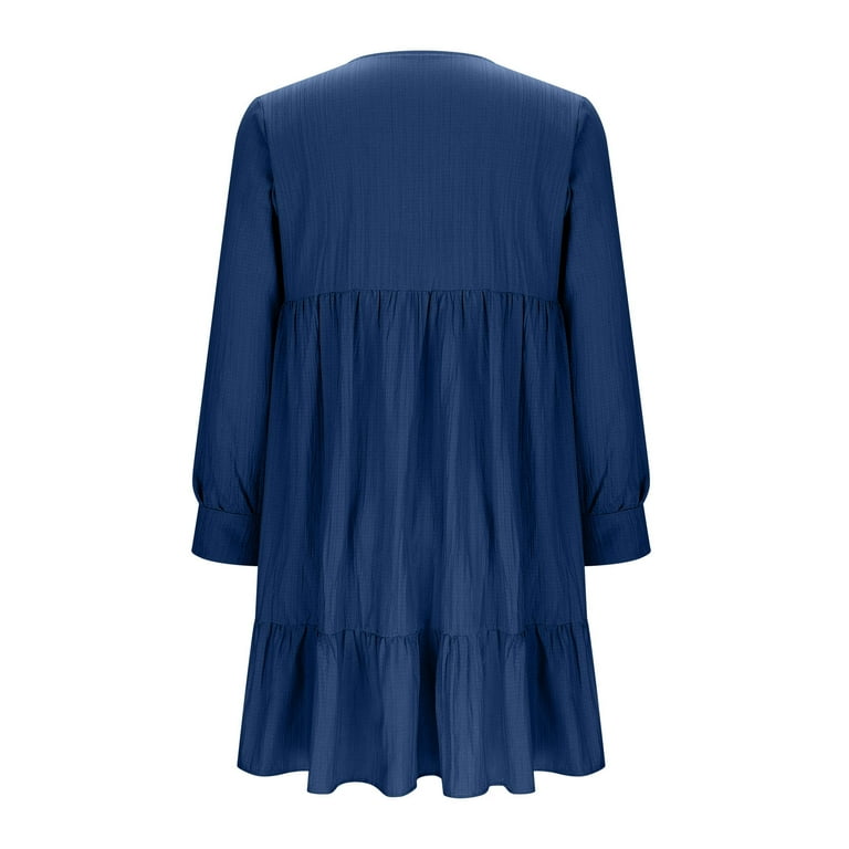 Women's Casual Dresses UK Elegant Party Summer V-neck Loose Solid Color  Pleated High Waisted Lace Long Sleeved Dress Plus Size Ladies Wedding Guest  Formal Cocktail Dresses Evening Gowns - Walmart.com