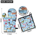 thumbnail image 6 of Colorful Funny Dachshund Kitchen Oven Mitt and Pot Holder Sets 2 Pcs for Baking, Cooking and Grilling, Heat Resistant Up To 392 °F, 6 of 7