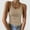 Khaki, variant on Women's PU Leather Sleeveless Camisole Crop Top Fashion Stretch Fitted Tank for Casual Wear
