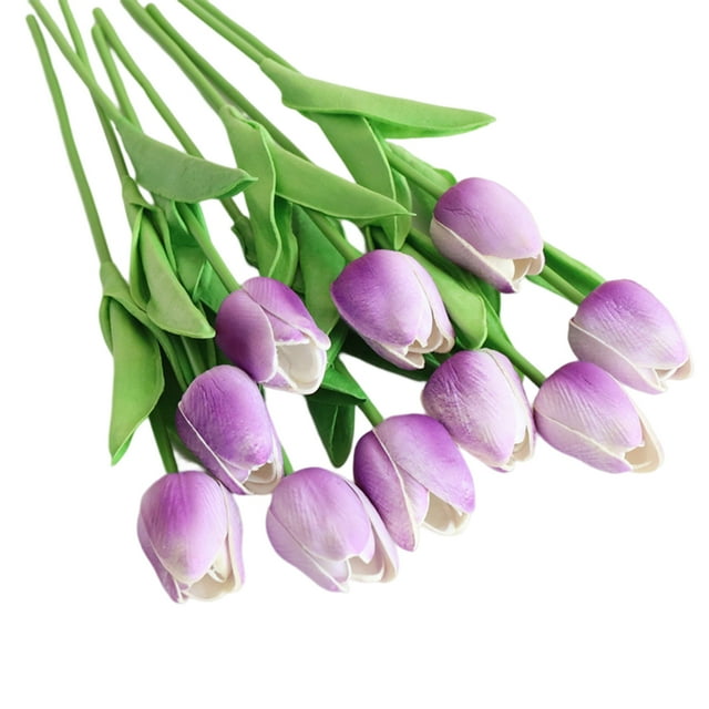 Naiovety 10 piezas de flores artificiales bonitas simulación de reemplazo vívido realista hogar boda fiesta flores falsas decoración Kits de decoración para fiestas Púrpura Naiovety HA083863-03