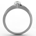 thumbnail image 3 of Luxe Jewelry Designs Women's Stainless Steel Engagement Ring with Pear Shaped CZ Stone - Size 9, 3 of 4