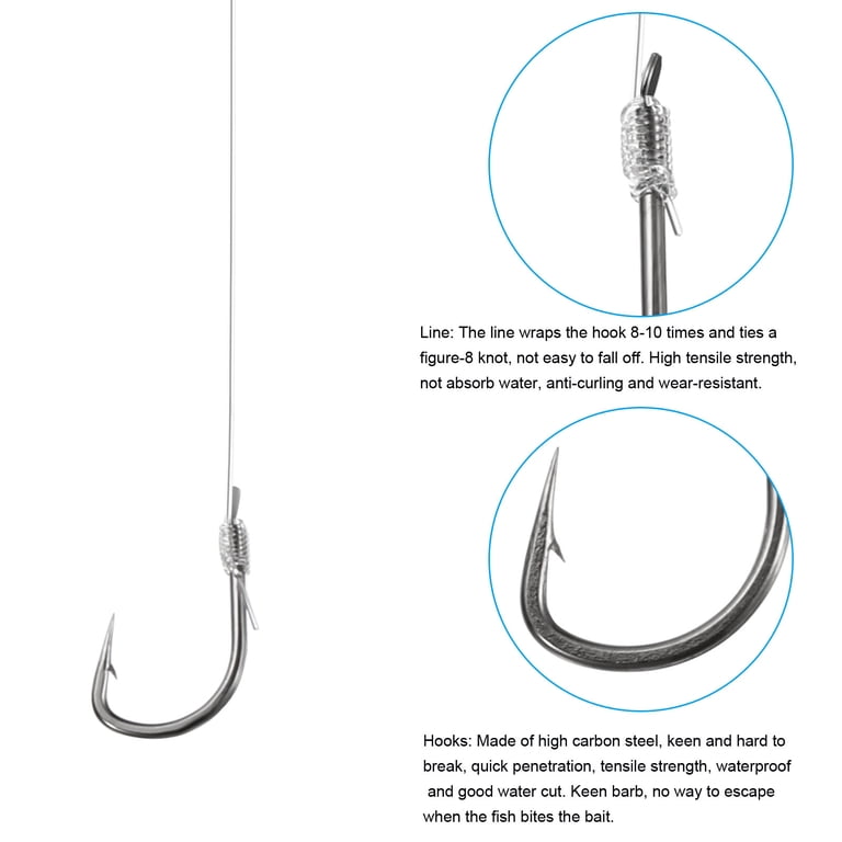 Uxcell 2# Small Fishing Hooks with 36cm Line, 0.3x0.2 Inch Double Hook Rigs with Barbs Fishing Hook, Silver Tone 20Pcs Uxcell 2# Small Fishing Hooks with 36cm Line, 0.3x0.2 Inch Double Hook Rigs with Barbs Fishing Hook, Silver Tone 20Pcs
