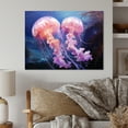 thumbnail image 2 of Designart "Animal Lavender Jellyfish delicate" Animals Metal Art Living Room, 2 of 5