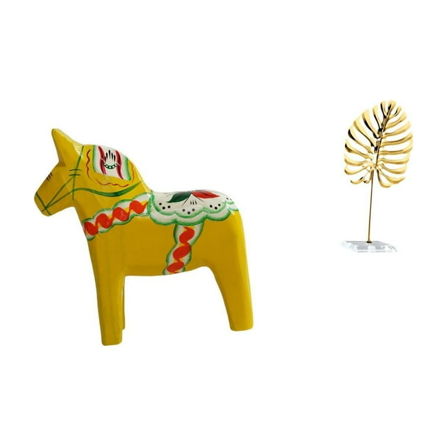 Figura de escritorio, estatua tradicional sueca, figura creativa de caballo Dalecarlian, escultura de hoja de metal, artesanía de madera y hierro, ade