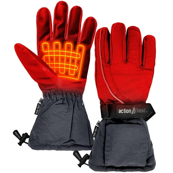 ActionHeat AA Battery Heated Women's Grey Snow Gloves - One Size
