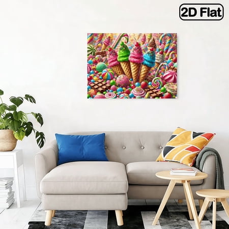 500 pieces of jigsaw puzzle: A colorful candy and ice cream feast