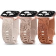 thumbnail image 1 of wonima11 3 Packs Floral Engraved Band Compatible with Fitbit Versa 2 Band/Versa Lite/Versa Band Women, Cute Soft Silicone Dandelion Flower Pattern Sport Designer Fancy Summer Strap for Versa 2, 1 of 1