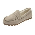 thumbnail image 2 of Women's Genuine Suede Moccasin Slippers Shoes with Soft Sole Indoor/Outdoor, 2 of 3