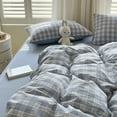 Cozy 2024 Lattice Warm Full Queen Size Grid Bedding Set with Duvet
