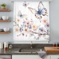thumbnail image 5 of Spring Flowers Sheer Curtains 54 Inches Long, Watercolor Botanical Floral Butterfly Light Filering Curtains, Breathable Simi Curtain Privacy Drapes for Kitchen Bathroom Small Window Treatment, 5 of 9