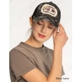 thumbnail image 2 of C.C Ponycap Messy High Bun Ponytail Adjustable Mesh Trucker Baseball Cap Hat, Criss Cross Patch Happy Camper, Coral, 2 of 3
