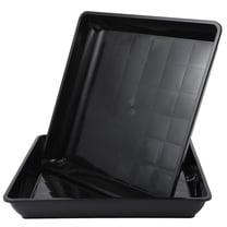 LOLIPPYY 2Pcs Black Planter Tray Square Drip Tray for Indoor Planting