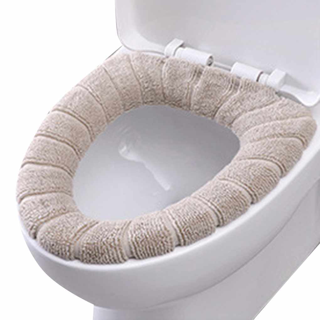 Newest Toilet Seat/Lid Cover Set Soft Closestool Cloth Bathroom Decor Hook&loop 