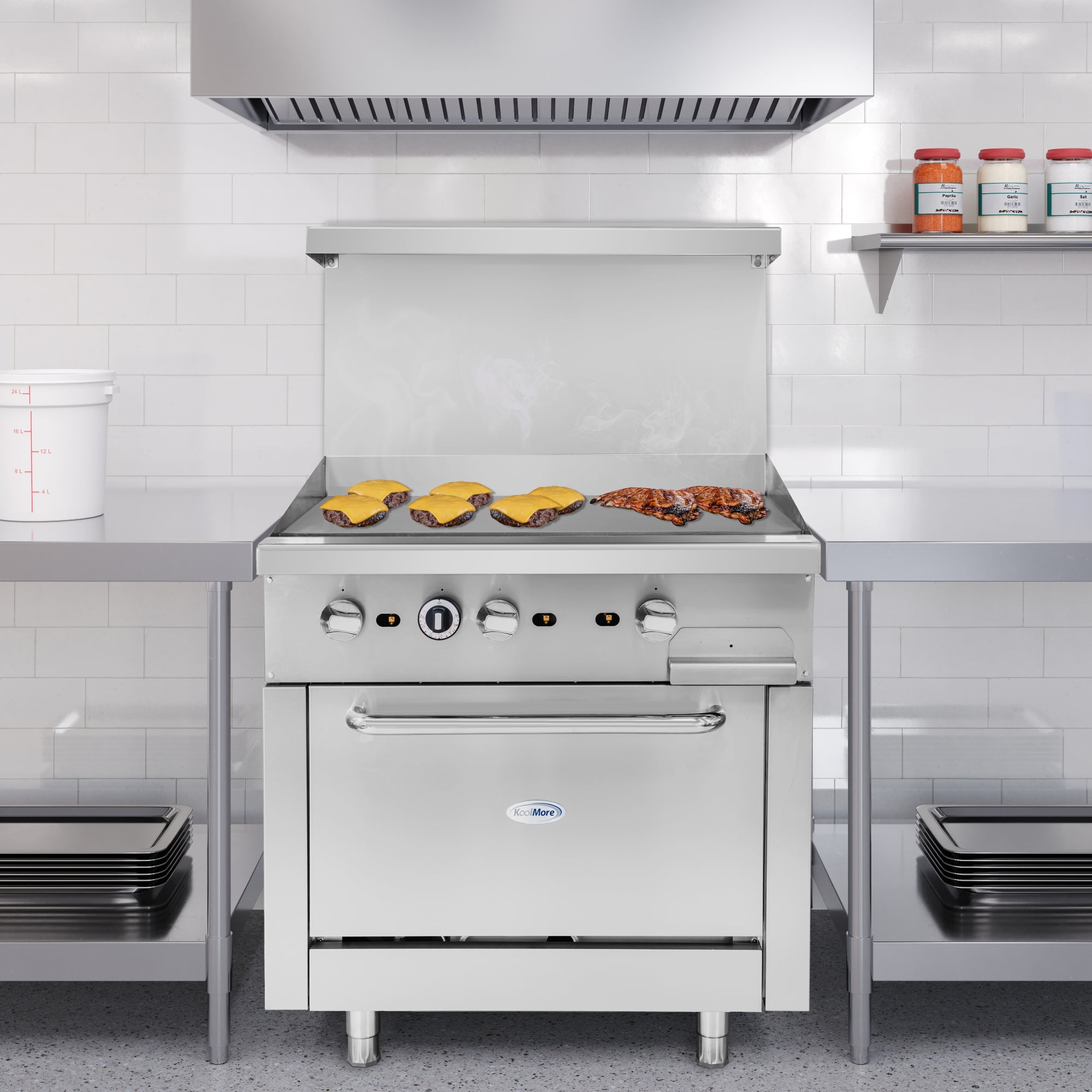 Commercial 36" Oven with 36" Griddle Top with 90000 BTU