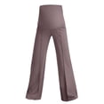 thumbnail image 4 of zaveiop Maternity Dress Yoga Pants with Pockets over The Belly Stretchy Work Slack Pregnancy Wide Leg Lounge Trousers (Khaki, L), 4 of 5