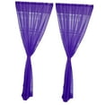 thumbnail image 2 of 2 Panel Kitchen Curtain Sheer Door Window Panel Sheer Balcony Voile Drape Purple - 200x270cm, 2 of 9