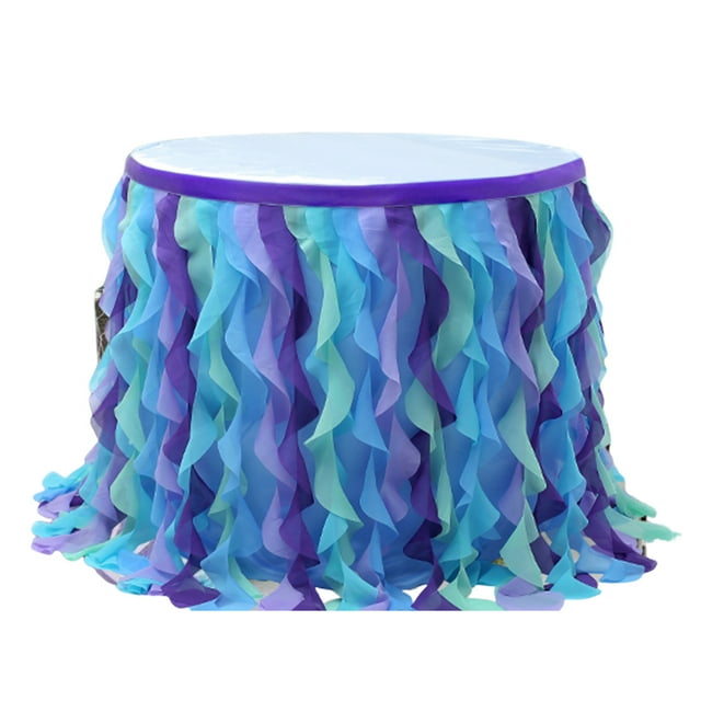 Transemion Tulle Skirt Embellished With Wedding Shower Baby Shower Table Material and Suitable for Square and Circular Table violet
