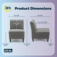 thumbnail image 3 of Serta Copenhagen Tufted Slipper Chair, Polyester Woven Fabric, Sinuous Spring Cushion Seat Gray, 3 of 10