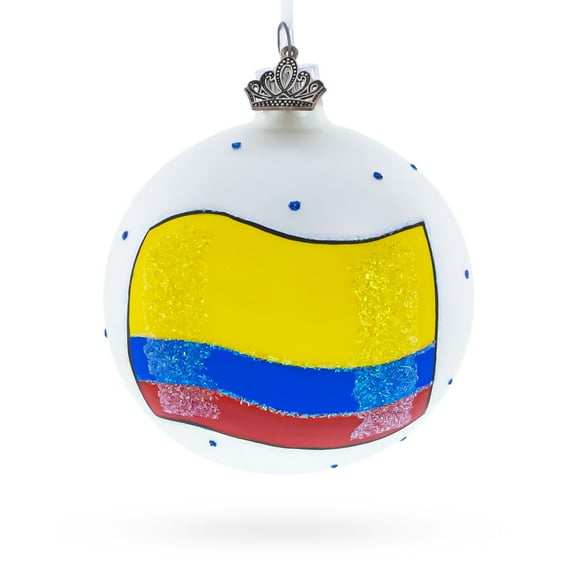 Flag of Colombia Glass Ball Christmas Ornament 3.25 Inches