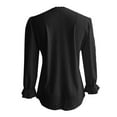 thumbnail image 4 of Womens Long Sleeve Eyelet Tops Dressy Casual Blouse Lace Trimmed V Neck Shirt 2024 Fall Outfit Clothes Women Full Sleeve Top Womens Blouses Button down Baseball Tees for Women Womens Dress Shirts Long, 4 of 6