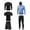 Blue, variant on Men Compression Workout Set 5 PCS Quick Dry Shirt Pants Shorts Tights Hoodie Jacket Clothes for Gym Outdoor Sports Running Indoor Fitness
