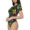 thumbnail image 2 of Balery Women'Smardi Gras6 Crew Neck Round Neck Short Sleeves Slim Fit Casual Basic Extender Bodysuit Daily Jumpsuit T Shirts-Large, 2 of 9