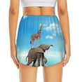 thumbnail image 4 of Haiem Elephant Giraffe Women's 2 in 1 Running Shorts - Lightweight Athletic Workout Gym Yoga Breathable Sports Shorts Liner with Phone Pockets-Large, 4 of 9