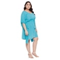 thumbnail image 3 of Oussum Women Plus Size Tunic Lurex Short Adjustable Dress for Ladies, Blue, 3 of 7