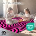 thumbnail image 4 of ODIKA 4'x6' Machine Washable Non-Slip Area Rug, Contemporary Vibrant Interlocking Striped Animal Motif Geometric Pink High Traffic Rug, Pink, 288337, 4 of 7