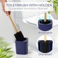 thumbnail image 2 of Bathroom Accessories Set - Unbreakable Navy Blue Bathroom Set, Trash Can, Toilet Brush with Holder, Soap Dispenser, Toothbrush and Toothpaste Holder, Tumbler Cup, Soap Dish, Qtip Holder, Bamboo Decor, 2 of 12