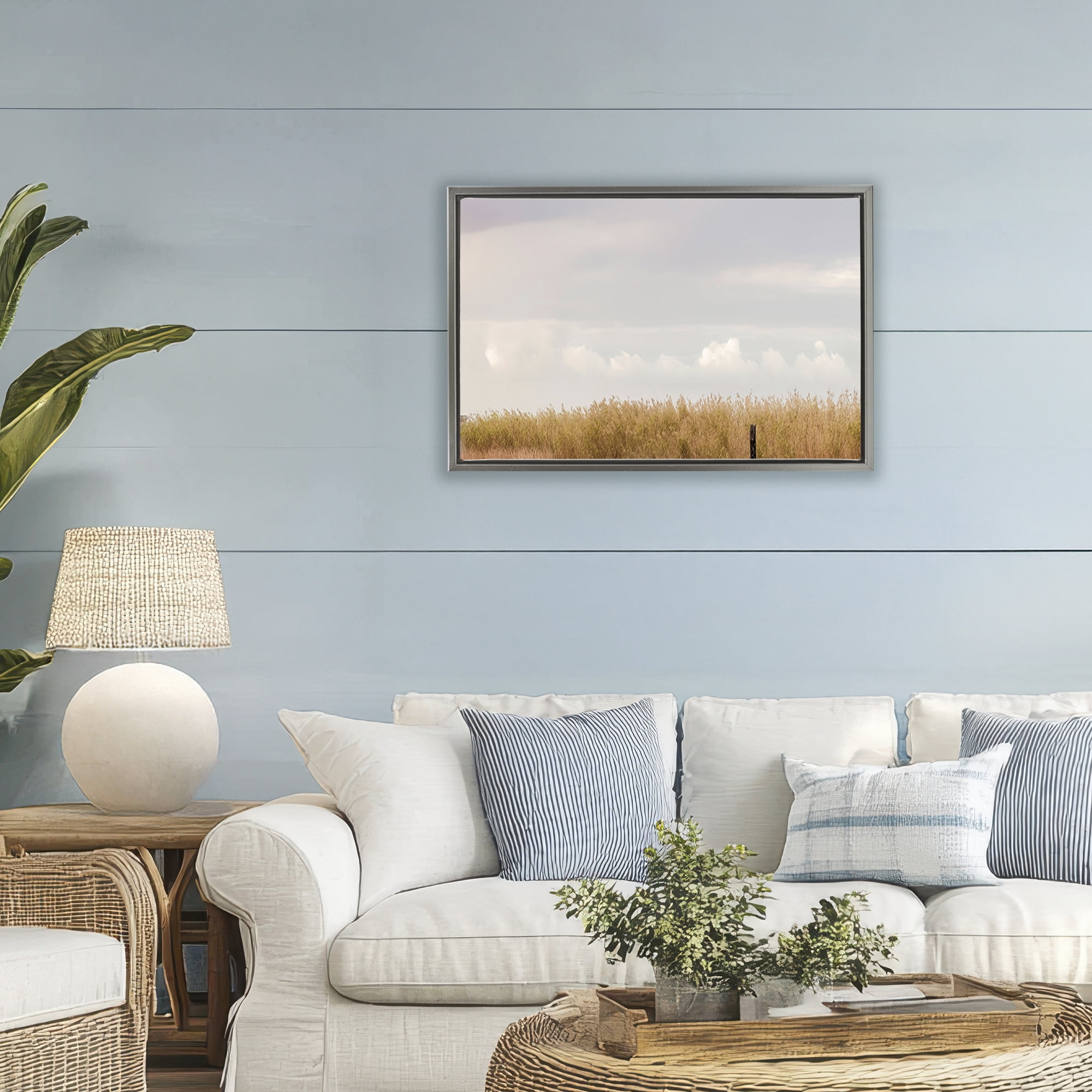 Stupell Industries Magical Mooring Landscape Gray Framed Floater Canvas Wall Art, design by Christy Berry