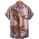 thumbnail image 3 of Camisas hawaianas con estampado 3D de Dios, Jesús, María, para hombre, camisetas casuales de manga corta con estampado 3D, camisetas de gran tamaño, ropa superior, camisas con botones para hombre, blu, 3 of 5