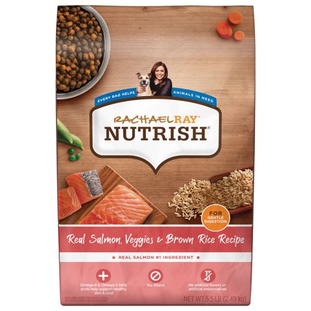 UPC: 0071190342881 | Rachael Ray Nutrish Real Salmon Veggies & Brown Rice Recipe Premium Dry Dog Food 5.5 lb. Bag