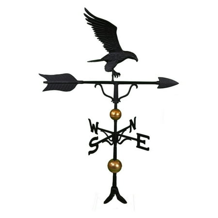 Deluxe Black Full Bodied Eagle Weathervane - 52 in.