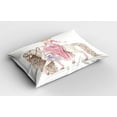 thumbnail image 2 of Ambesonne Feminine Pillow Sham 2 Pack, Cartoon on White Horse, 36"x20", Cream Pink, 2 of 3