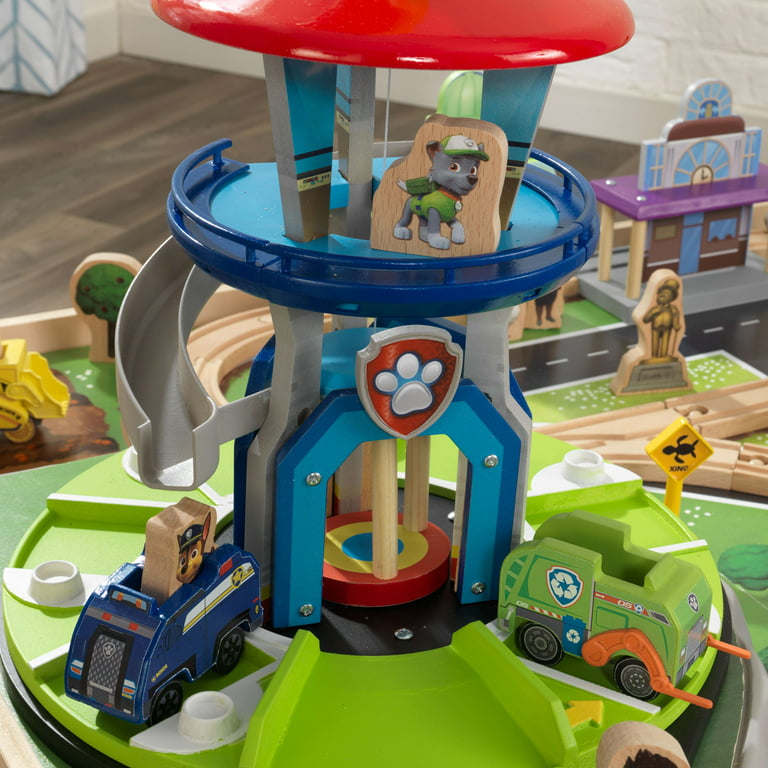 Paw Patrol Adventure Bay Wooden Play Table by Kidkraft with 73 Accessories Included