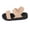 Complexion, variant on Women's Platform Roman Sandals 2026 Open Toe Slip On Comfortable Flatform Beach Shoes for Summer Walking Beige 5.5 Wide