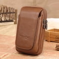thumbnail image 5 of SPRING PARK Men Genuine Leather Casual Design Multi-Pocket Waist Belt Bag Hip Bum Pouch Pack, 5 of 7