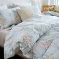 thumbnail image 3 of 100% Cotton Duvet Cover  Soft Cotton Chic Shabby Garden Blue Floral Bedding Set with 2 Pillowcases Vintage Soft&Breathable Comforter Cover Set with Zipper Closure, 3 of 9