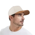 thumbnail image 5 of TOPTIE 5 Panel Trucker Cap Snapback Mid Profile Cotton Sun Hat Adult-Suedette Caramel Beige, 5 of 7