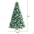 thumbnail image 4 of Costway 8ft Unlit Hinged Artificial Christmas Tree w/ Snow Flocked Tips and Red Berries, 4 of 10
