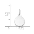 thumbnail image 2 of FJC Finejewelers 14 kt White Gold Personalized Plain .013 Gauge Round Engravable Disc Charm 16 x 10 mm, 2 of 5